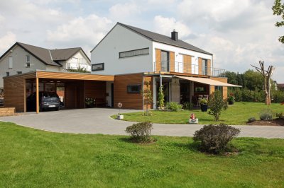 Houten carport aanbouw